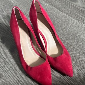 Marc Fisher Red Suede Pointed-Toe Pumps